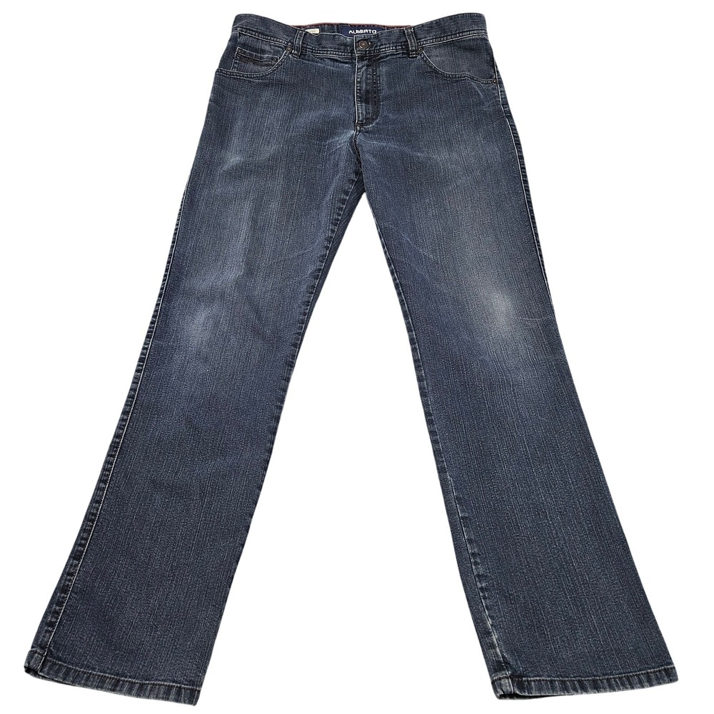 Alberto Jeans Mens 36x34 Blue Stone Modern Fit T400 Denim Straight Leg Casual
